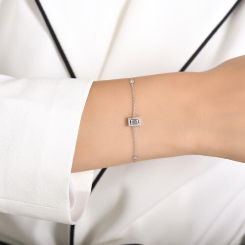 Baget Pırlanta Günlük Zincirli Bileklik Modeli - Gelin Damat Diamond
