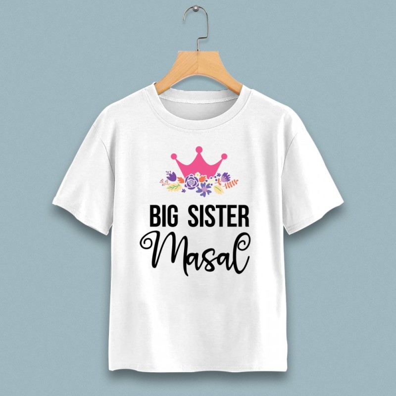 Big sister taç baskılı çocuk tshirt - 1