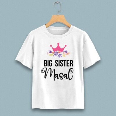 Big sister taç baskılı çocuk tshirt - 2