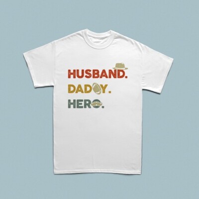 Husband, Daddy, Hero erkek tshirt - 3