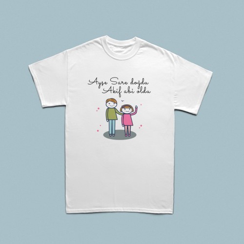  - Kardeş doğum haberi temalı çocuk t-shirt