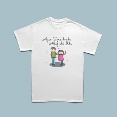 Kardeş doğum haberi temalı çocuk t-shirt - 3