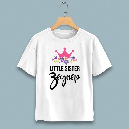  - Little sister taç baskılı çocuk tshirt