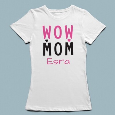Wow Mom Baskılı Anne T-shirt - 2