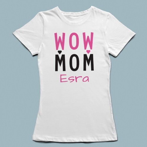 Wow Mom Baskılı Anne T-shirt - 3